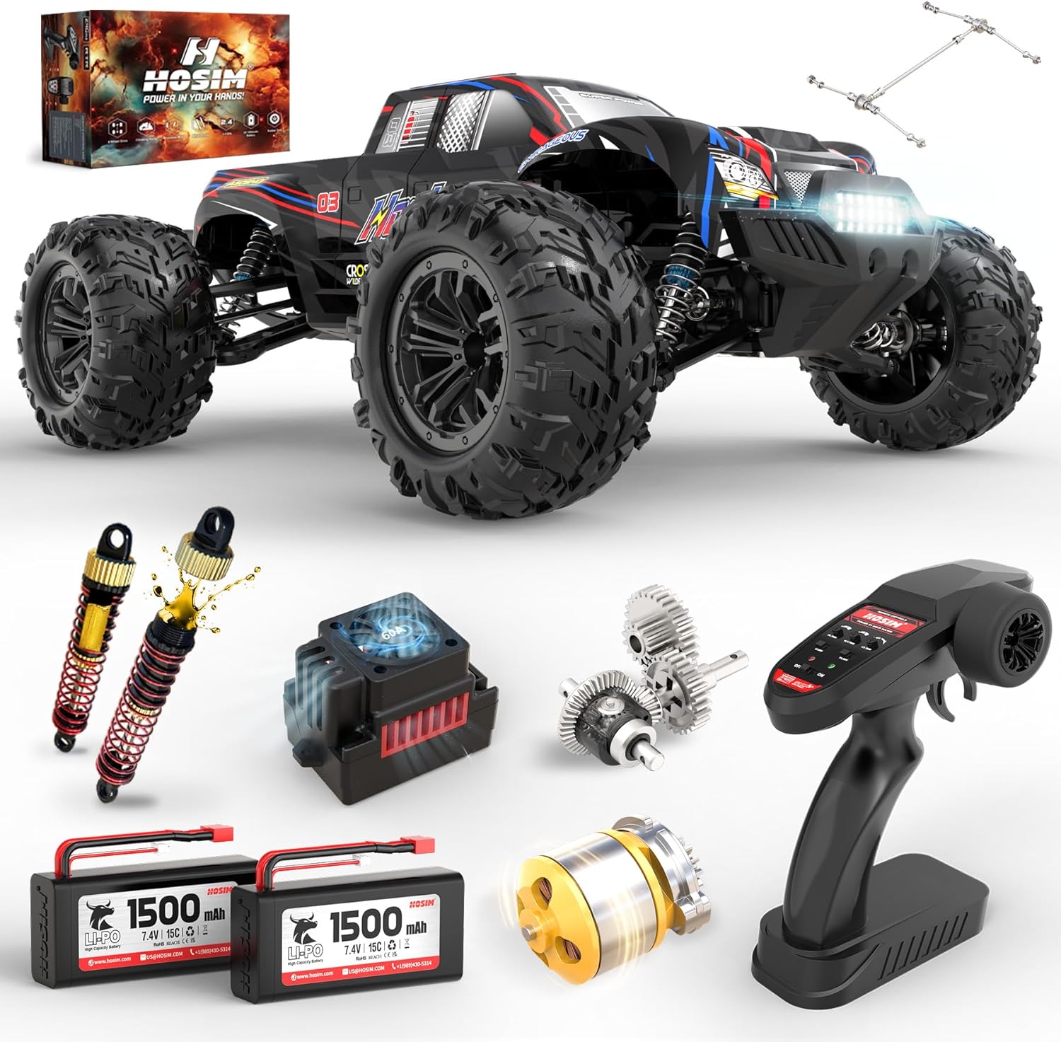 Rc Hobby Grade Monster Truck - Monster Truck RC sans balais 1:10,